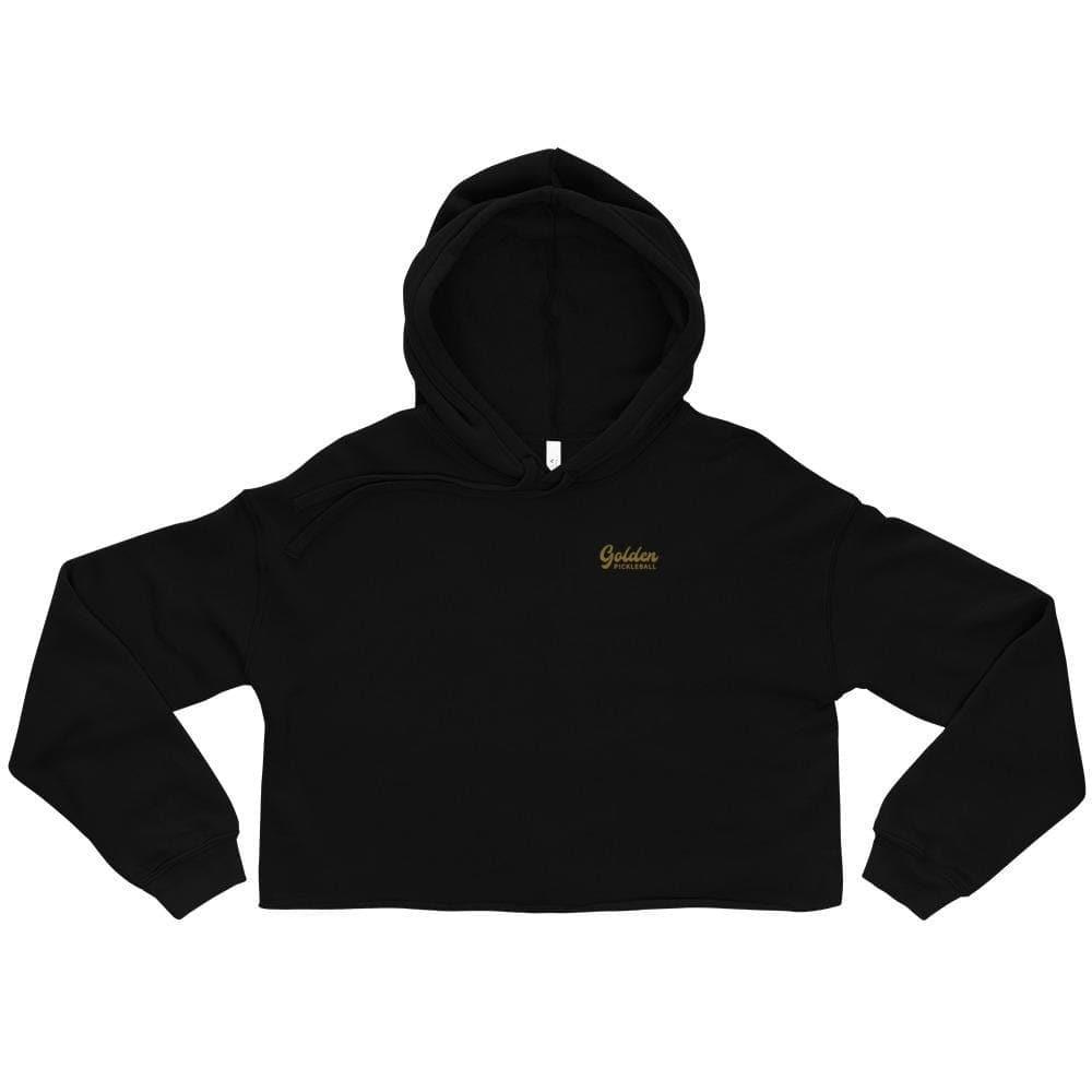 Golden Logo Crop Hoodie - Golden Pickleball Paddles