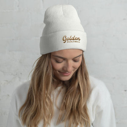 Golden Logo Cuffed Beanie - Golden Pickleball Paddles