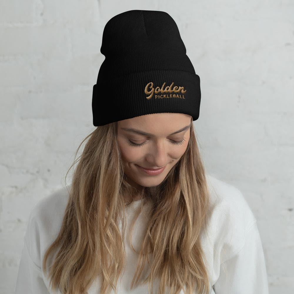 Golden Logo Cuffed Beanie - Golden Pickleball Paddles