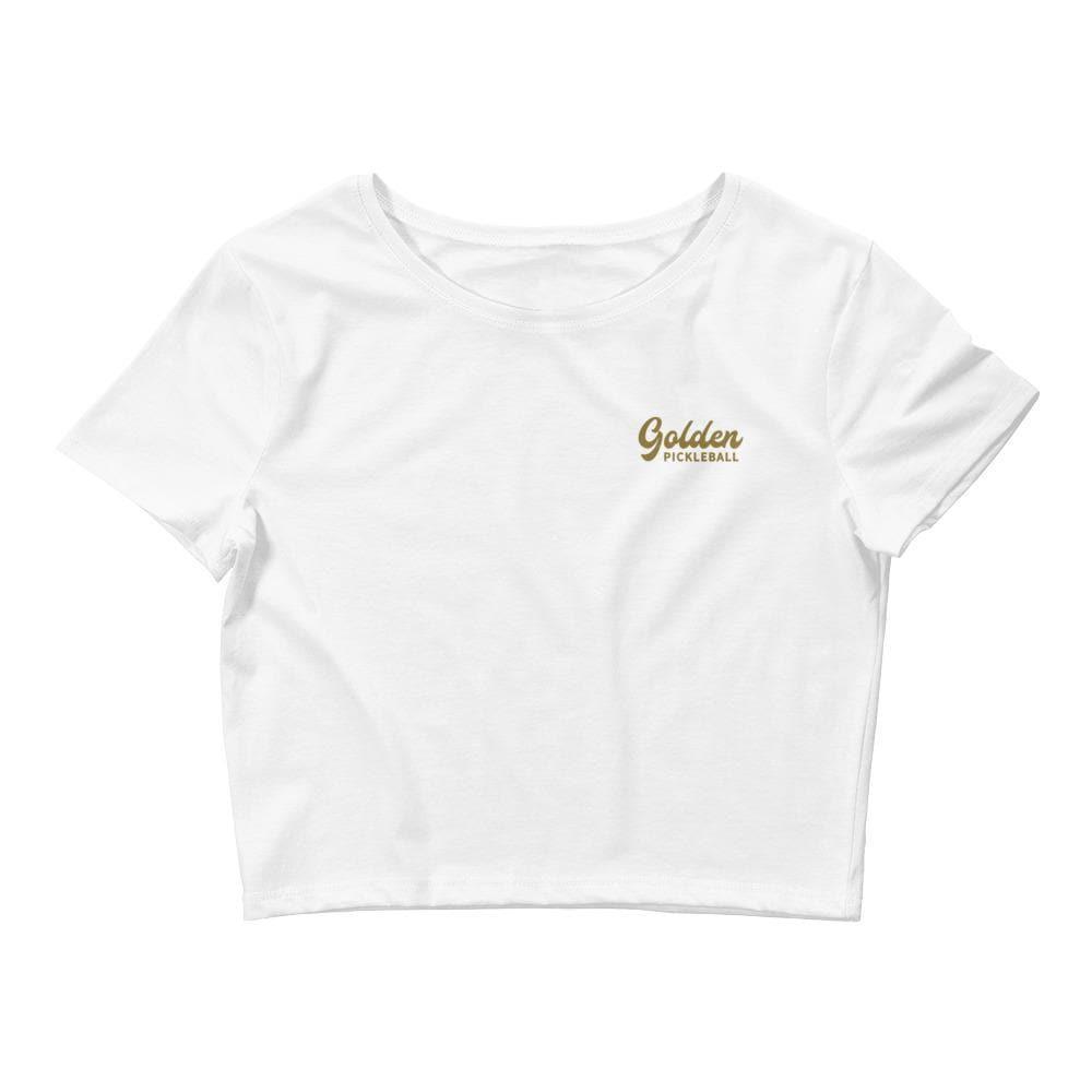 Golden Logo Women’s Crop Tee - Golden Pickleball Paddles